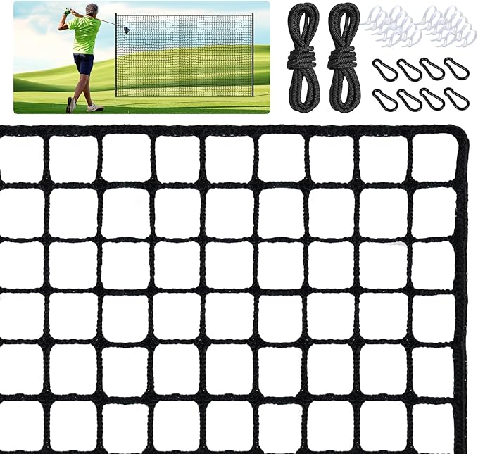 Golf Net, Golf Practice Net, for Backyard 10/15/20/25/30/40/50ft Indoor Nylon Netting-StrideForce Fitness
