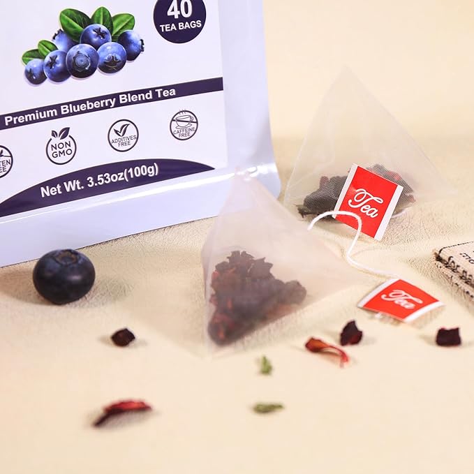 TEARELAE - Blueberry Tea, 40 Count - Premium Blueberry Tea Bags with Hibiscus, Mint & Raisins - Refreshing Taste - Non-GMO - Caffeine-Free-StrideForce Fitness