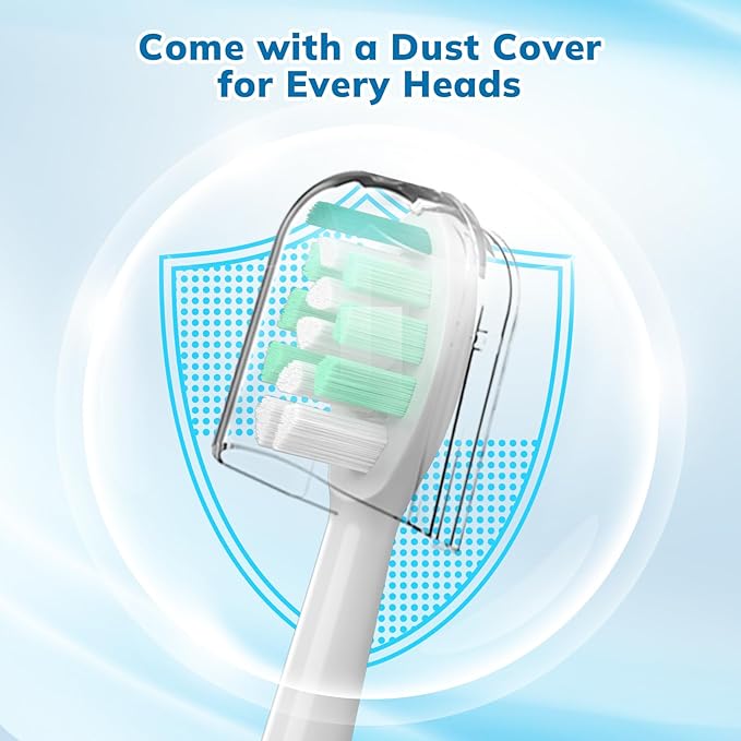 Replacement Toothbrush Heads Compatible with Philips Sonicare：16 Pack Soft Replacement Electric Brush Head for 4100 5100 6100 HX9023/65 W Optimal Control Snap-on System (White)