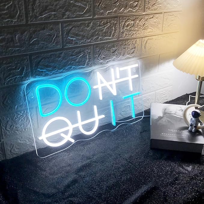Do It Don't Quit Neon Sign USB Powered with Dimmable Switch for Wall Background Decor Room Decoration Inspirational Wall Art Office Bar Gym Parties Events Birthday Party 16.5x9 in-StrideForce Fitness
