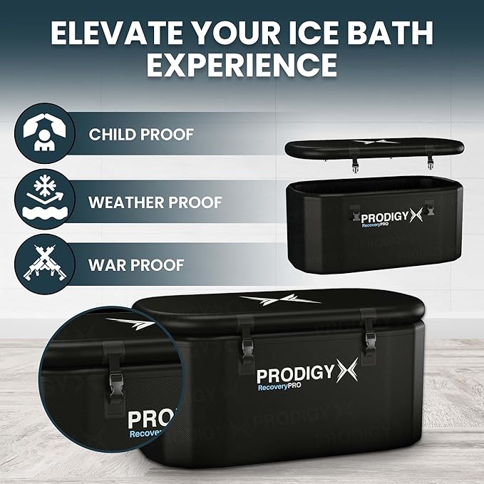 PRODIGYX Ice Bath Tub [XXL UPGRADED] For Athletes - Water Chiller Compatible - Cold Plunge - Outdoor, Portable, Inflatable - RecoveryPRO-StrideForce Fitness