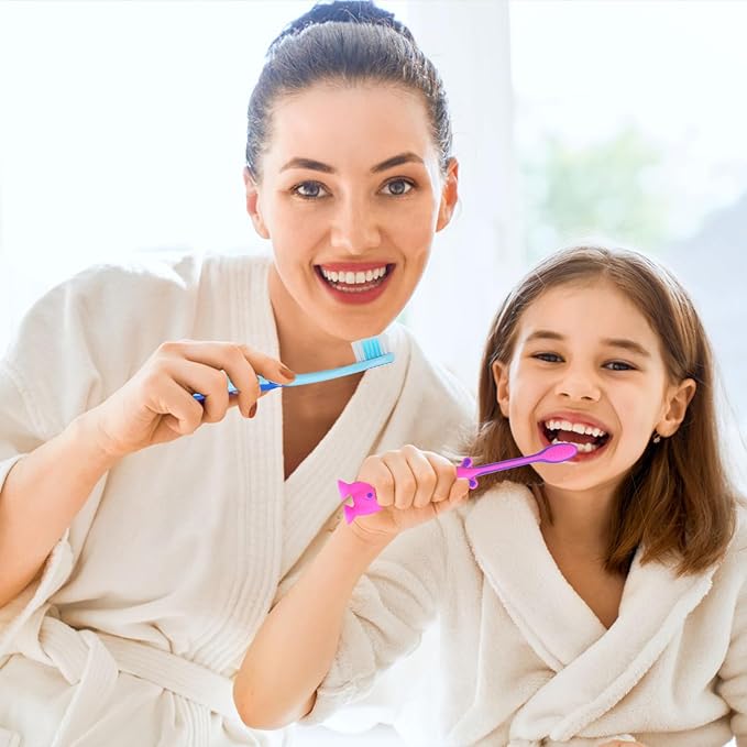 200 Pack Kids Toothbrush Bulk Soft Bristles Toddler Cute Toothbrush with Suction Cup, Includes Travel Covers, Individually Wrapped Toothbrushes for Kid Home School Daycare Camp (Kangaroo)