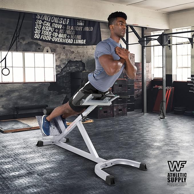 CAPHAUS 45 Degree Roman Chair Glutes Hamstring Workout Equipment for Muscle Strength Training Fitness, with Dip Station, Adjustable Hyperextension Ab Bench, Multi-Functional Back Machines-StrideForce Fitness