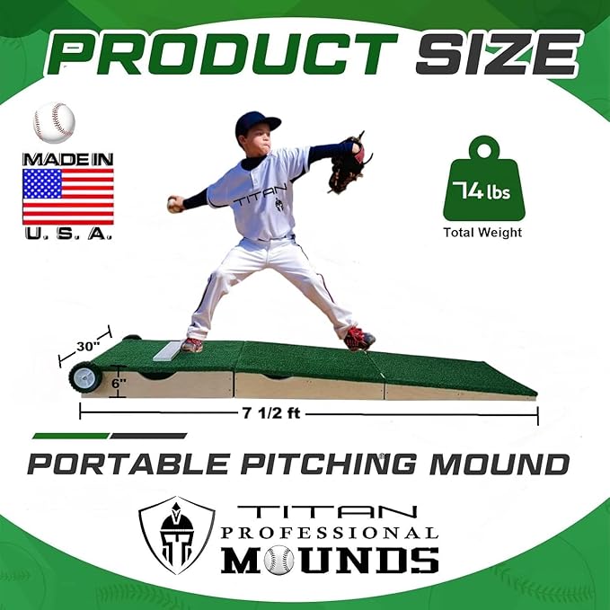 Titan Professional Mounds 6 Inch Ultra Portable Youth Baseball Pitching Mound with Wheels Ages 12 & Under-StrideForce Fitness