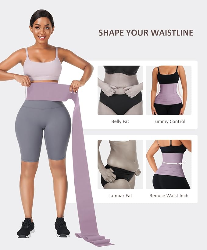 FeelinGirl Waist Trainer for Women Trimmer Belt Waist Cincher Tummy Wrap Plus Size Snatch Me Up Bandage Body Shaper-StrideForce Fitness