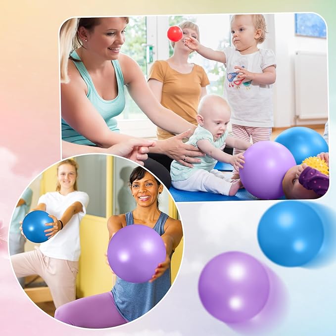 Aoriher 10 Pieces 9 Inch Exercise Pilates Ball Yoga Therapy Core Ball for Yoga Stability Barre Training Stretching Physical Posture Training Gym-StrideForce Fitness