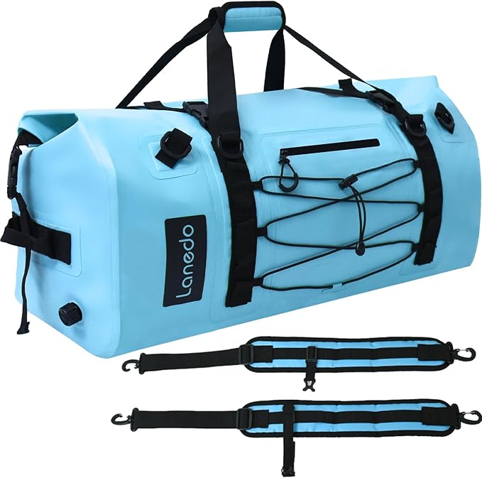 80L Dry Bag Large Waterproof Bag Roll-Top Heavy Duty Fishing Duffel Bag with Durable Straps & Handles for Kayaking Paddle boarding Boating Rafting Fishing-StrideForce Fitness