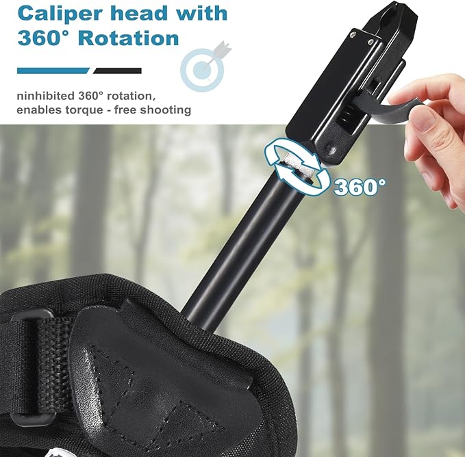 Compound Bow Release Aid Trigger, Professional Adjustable Wristband Archery Thumb Releases Buckle for Hunting Shooting Accessories, Black Wrist Strap-StrideForce Fitness