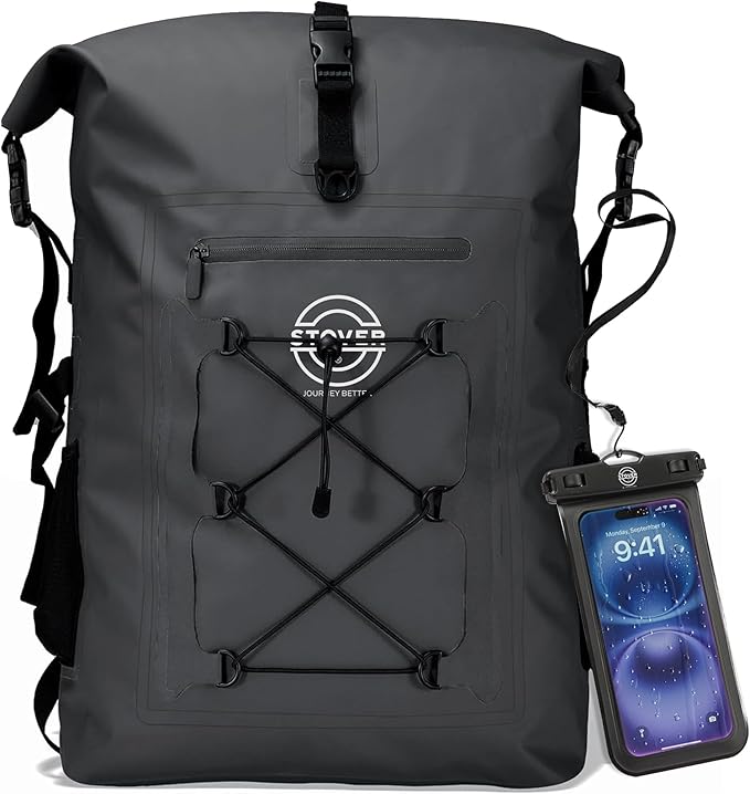 STOVER 5/10/25/30/40/55L Waterproof Backpack- Floating Dry Bag for Kayaking, Travel, Beach, Hiking, & Camping, Men/Women-StrideForce Fitness