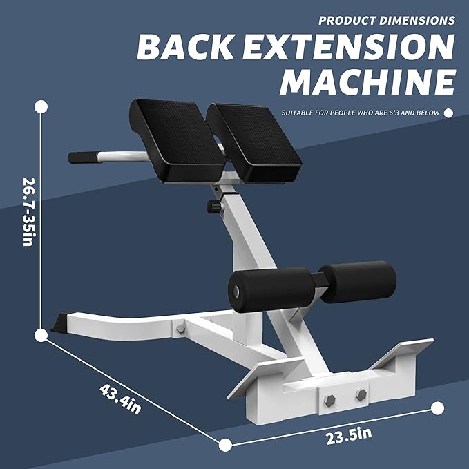 Roman Chair Back Extender - Angle & Height Dual Adjustable Hyperextension Bench for Home Gym - Adjustable Back Exercise Machine-StrideForce Fitness