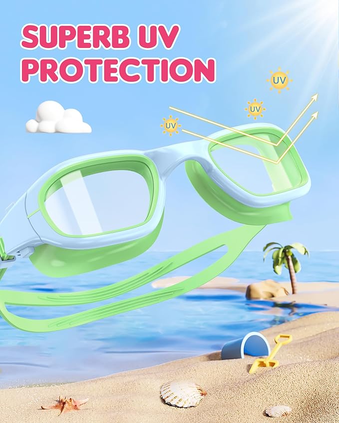 Kids Swim Goggles,Swimming Goggles for Kids 6-14, Anti-Fog UV Protection Pool Glasses for Boys Girls-StrideForce Fitness