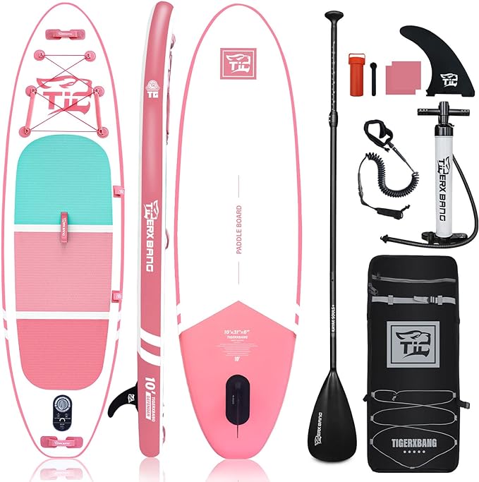 Inflatable Paddle Board with Premium SUP Board Accessories, Allround Paddle Boards for Adults/Kids,Stand Up Paddle Board Defender Collection-StrideForce Fitness