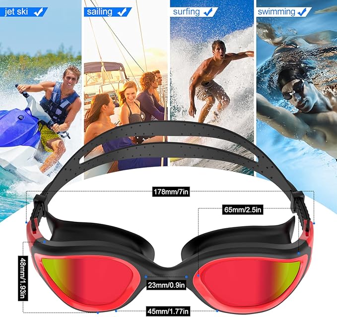 WIN.MAX Polarized Swimming Goggles Swim Pool Goggles Anti Fog Anti UV No Leakage Clear Vision for Men Women Adults Teenagers-StrideForce Fitness