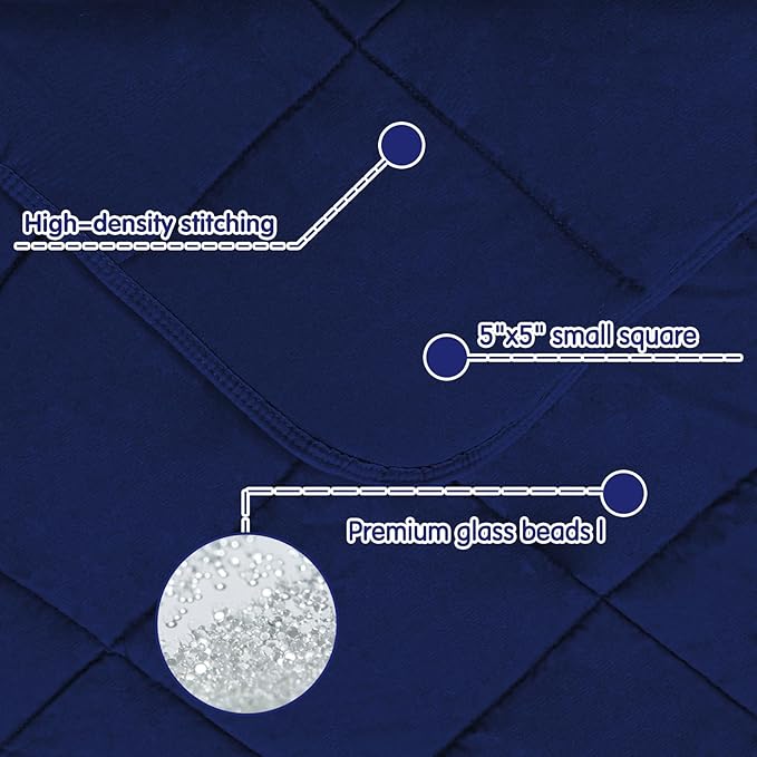 yescool Weighted Blanket (10 lbs, 41" x 60", Blue) Cooling Heavy Blanket for Sleeping Perfect for 90-110 lbs, Breathable Blanket with Premium Glass Bead, Machine Washable-StrideForce Fitness