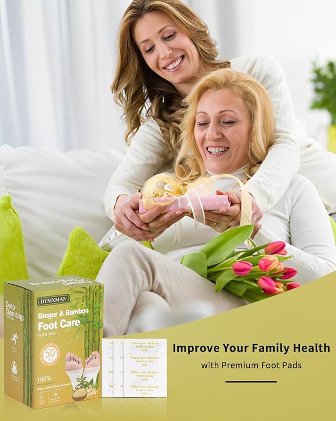 50 Packs Ginger Foot Pads, Natural Cleansing, Promoting Sleeping, Suitable for Daily Relaxation Foot Paches-StrideForce Fitness