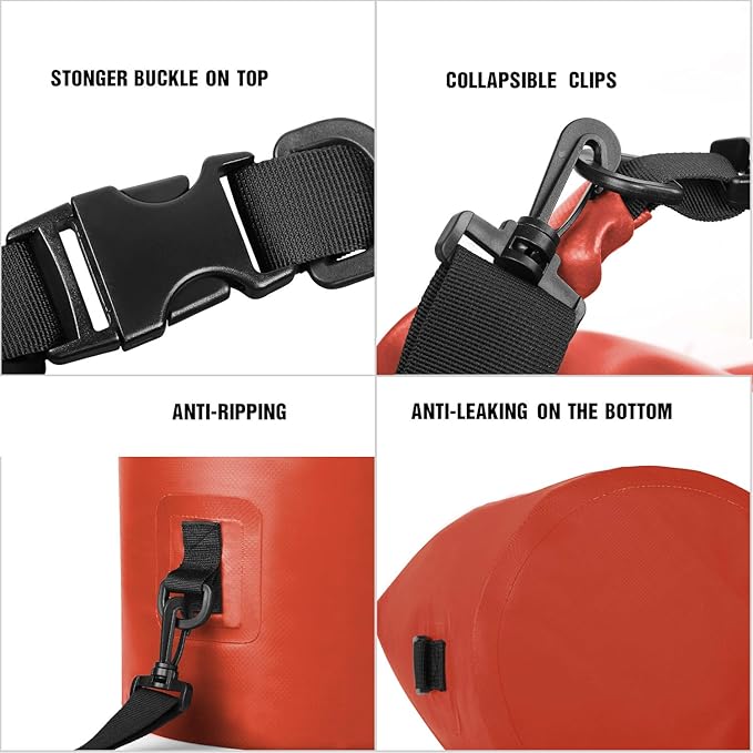 Unigear Dry Bag Waterproof, 2L/5L/10L/20L/30L/40L Floating and Lightweight Bags for Kayaking, Boating, Fishing, Swimming and Camping with Waterproof Phone Case-StrideForce Fitness