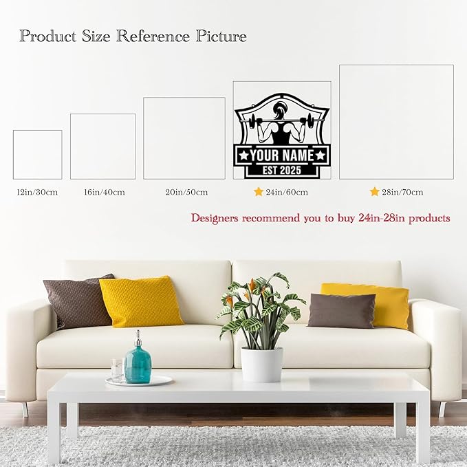 Personalized Metal Gym Sign, Custom Fitness Metal Wall Decor, Body Builder Lovers Gift, Gym Custom Unique Metal Wall Art, fitness room decor, home gym decor, gym wall art (Style-2)-StrideForce Fitness