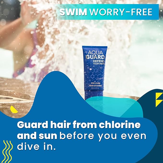 AQUA GUARD Swim Hair Rescue Bundle | Pre-Swim Protection & Post-Swim Repair Kit | Includes Hair Defense, Shampoo, Conditioner, Detangler, Hair Mask & SPF Skin Defense | Chlorine Care For Swimmers-StrideForce Fitness