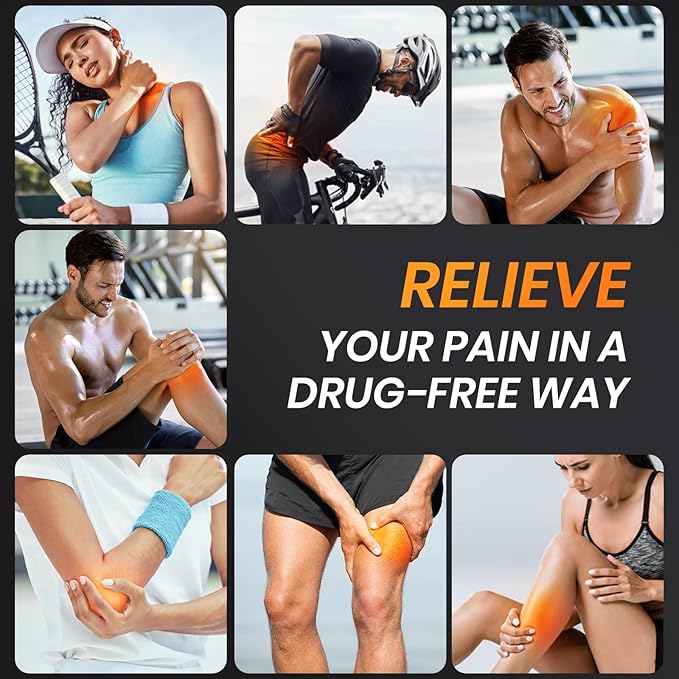 3-in-1 TENS Unit with 32 Modes, Dual Channel EMS Muscle Stimulator with 40 Intensities for Gradual Pain Relief Therapy, Rechargeable Electronic Pulse Massager with 12 Electrode Pads, EVA Case-StrideForce Fitness