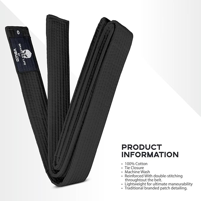 Karate Belt, All-Purpose Martial Arts Belt, Judo, Taekwondo Belt, Durable MMA Color Rank TKD Belt Size 0-6.-StrideForce Fitness