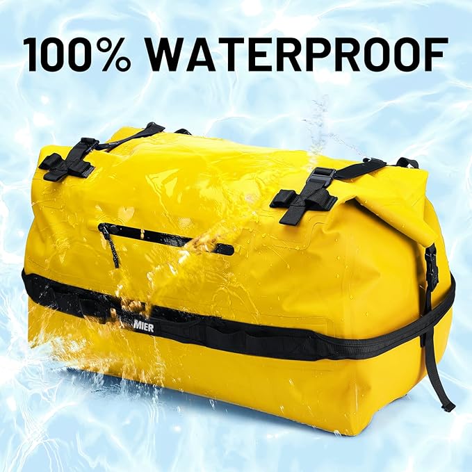 MIER Large Waterproof Duffel Bag Rolltop Dry Backpack Duffle Bags for Kayaking, Rafting, Boating, Swimming, Camping, Travel, Gym, Beach, 60L/80L-StrideForce Fitness