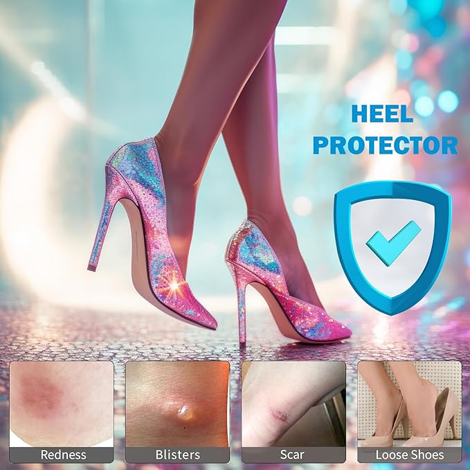 6 Pairs Heel Cushion Pads for Shoes Too Big, Shoe Grips Liners Heel Protectors for Loose Shoes, Heel Pain, Blisters and Rubbing, Anti Slip Shoe Filler Make Shoes Fit Tighter(Black)-StrideForce Fitness