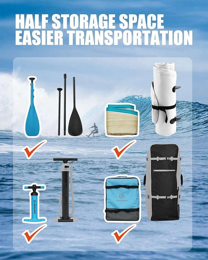 Highpi Inflatable Stand Up Paddle Board for Youth and Adults – Wide Sup with Premium Accessories, Blow Up Paddleboard for Surfing, Fishing, Yoga & More-StrideForce Fitness