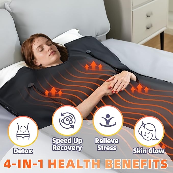 Sauna Blanket Portable, Sauna Bag for Home Use Weight Loss and Detox, 86–158℉, 20–60 Min Timer, Waterproof & Foldable – Includes Remote Control & Carrying Bag-StrideForce Fitness