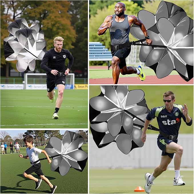 Running Speed Training, 56 inch Speed Drills Resistance Parachute Running Sprint Chute Soccer Football Sport Speed Training-StrideForce Fitness