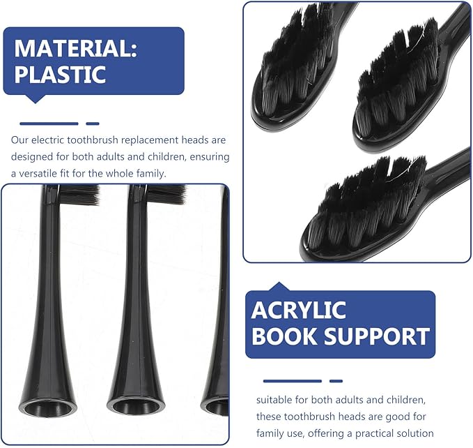 3pcs Electric Toothbrush Replacement Heads Soft Nylon Bristles Compatible for Adults and Reusable Toothbrush Brush Heads for Daily Oral Care