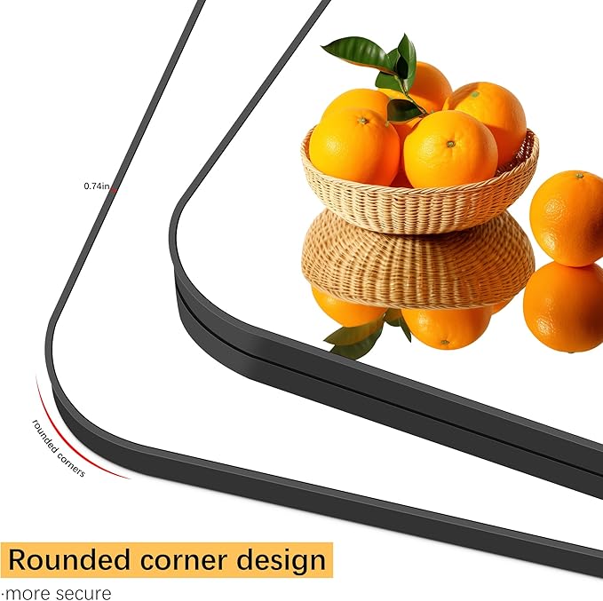 36" x 55"Bathroom Mirror, Matte Black Wall Mirror with Metal Frame, Decorative Rectangular Vanity Mirror for Bedroom Bathroom Living Room Entryway (Horizontal/Vertical)-StrideForce Fitness