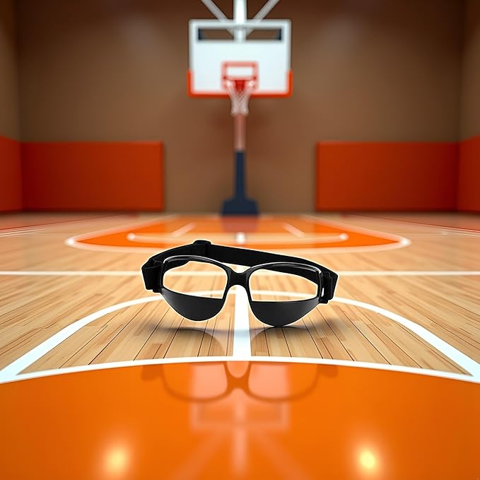 Black Basketball Glasses- Basketball Dribbling Goggles,17 X 6cm Portable Glasses For Dribbling,Comfortable Protective Sports Dribble Specs For Training Team Sports-StrideForce Fitness