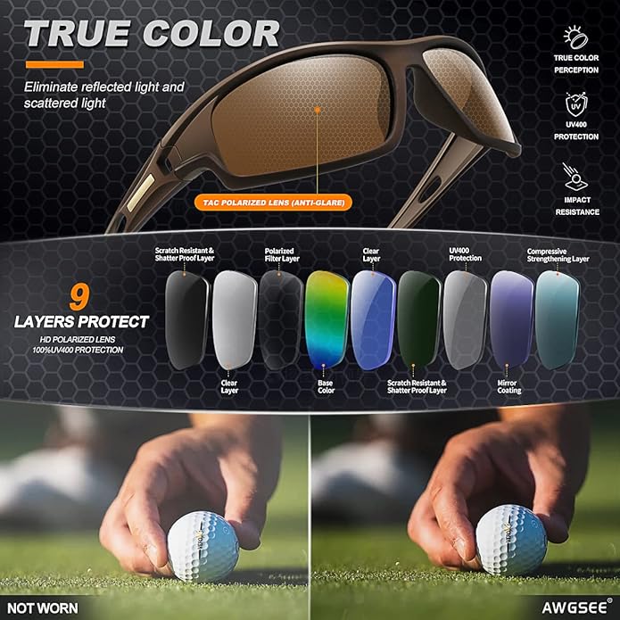 Polarized Sports Sunglasses for Men 100% UV Protection Wrap Around Unbreakable Sun Glasses for Fishing Driving-StrideForce Fitness