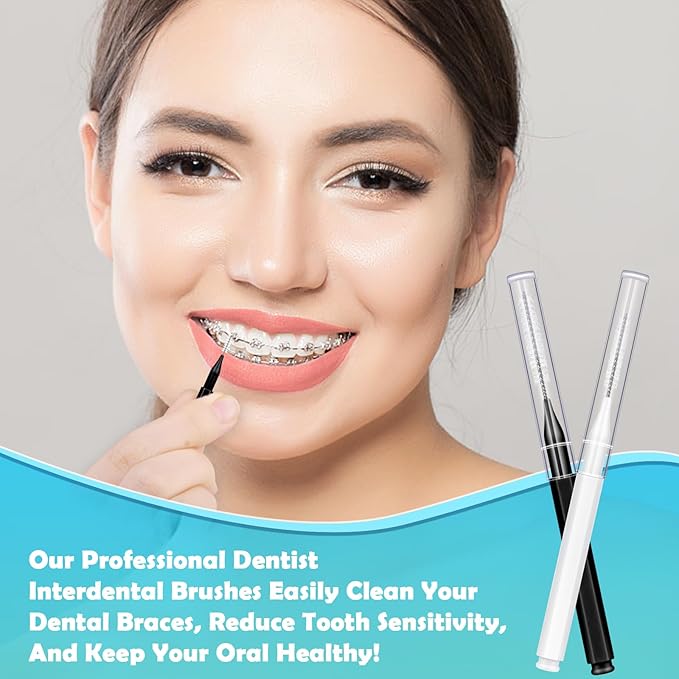 Modacraft 120Pcs Interdental Brushes, Deep Cleaning Flossers for Braces With Soft Bristles, 360 Bendable Floss Heads, Dental Brushes for Between Teeth, Gum and Orthodontic Oral Cleaning Tool Kit