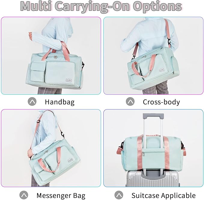 FIORETTO Women's Gym Duffle Bag with Shoes Compartment, 37L Capacity, Ideal for Travel, Gym, Sports, Duffel, Weekender-StrideForce Fitness