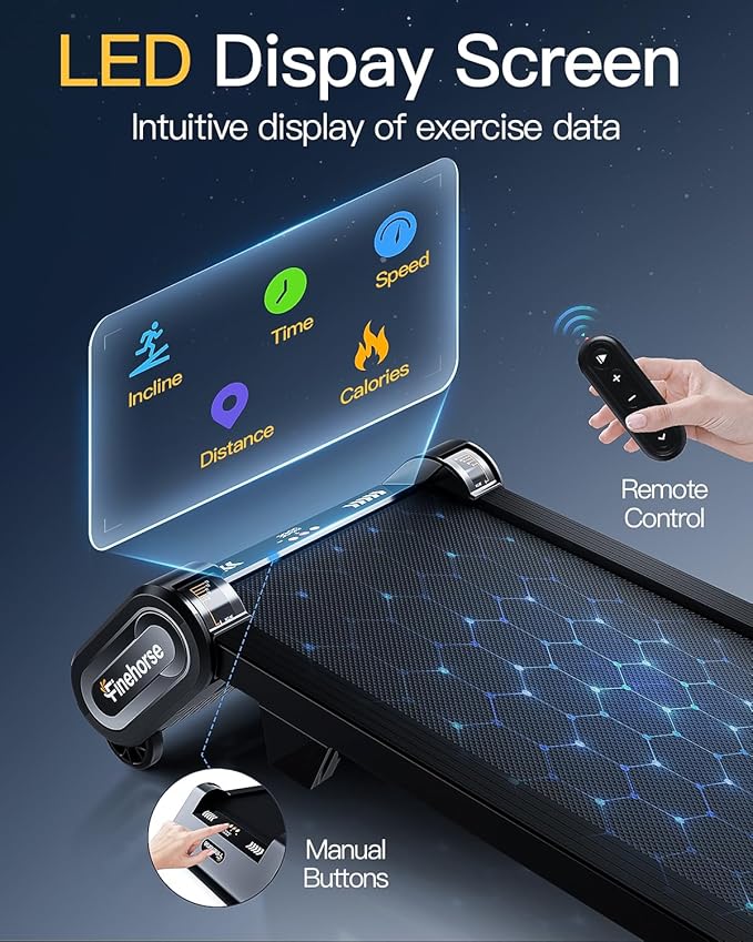 Walking Pad Treadmill with Auto Incline, 6 in 1 Under Desk Treadmill, 6-Level Incline Treadmills, 2.5HP Portable Treadmills for Home with 330LBS Capacity, LED Display, Remote Control-StrideForce Fitness