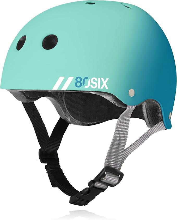 80SIX Triple Certified Multisport Helmet - Ideal for Bike, Scooter, Skateboard, Roller Skate and Inline Skate-StrideForce Fitness