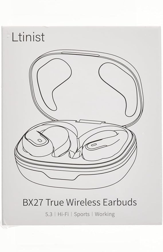 Wireless Earbud, 75Hrs Bluetooth 5.4 Headphones IP7 Waterproof for Sport, Running Wireless Earphones with ENC Noise Cancelling Mics, Deep Bass Over Ear bud with Earhooks for Android, iOS, Workout, Gym-StrideForce Fitness