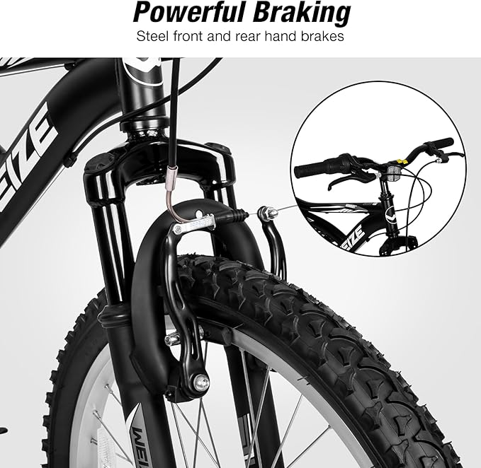 WEIZE Kids Mountain Bike, 20 inch Kids' Bicycles for 6-11 Years Old Boys Girls with Dual Full Suspension, 6 Speeds Drivetrain, High-Carbon Steel Frame, Ideal for Young Riders and Adventurers-StrideForce Fitness