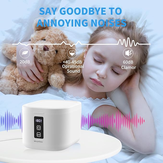 Ultrasonic Retainer Cleaner Machine, 48KHz Dental Cleaning Pod for Denture, Mouth Guard, Aligner, Night Guard, Braces, Toothbrush Heads, Jewelry with Digital Timer & 6 Modes, 13oz Capacity, White