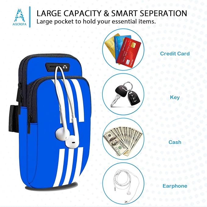 Running Armband, Cell Phone Purse Small Crossbody Bags for Women Men Kids Pouch for iPhone 15/14/13 pro/Plus/xs/xr/xs max, Galaxy S22 Ultra and More-StrideForce Fitness