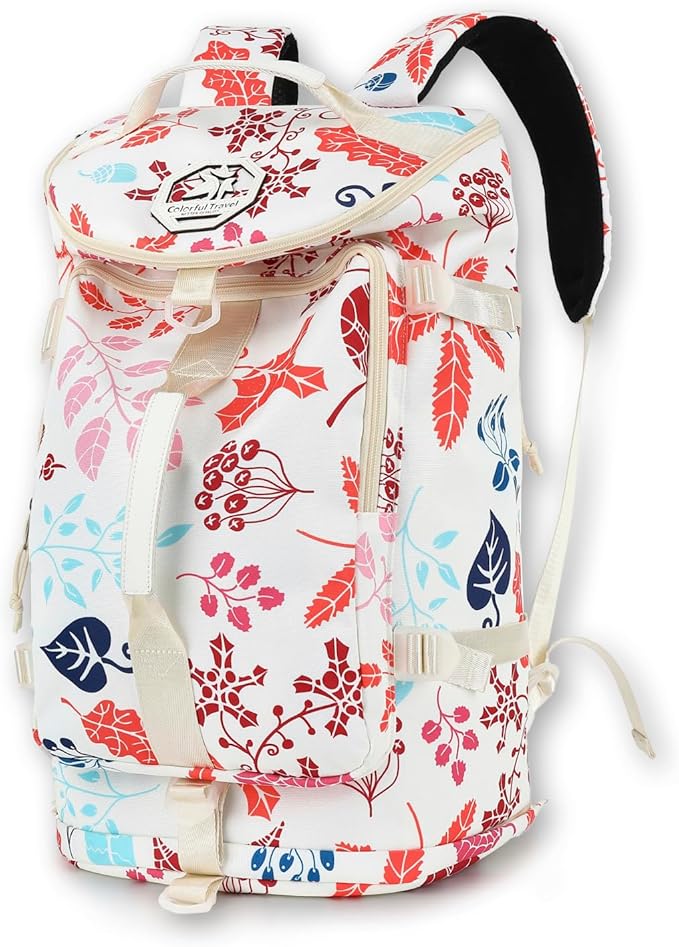 Kalesi Floral Gym Duffle Bag Backpack 4 ways for Women Waterproof with Shoes Compartment for travel Sport Hiking laptop Lightweight, XL-StrideForce Fitness