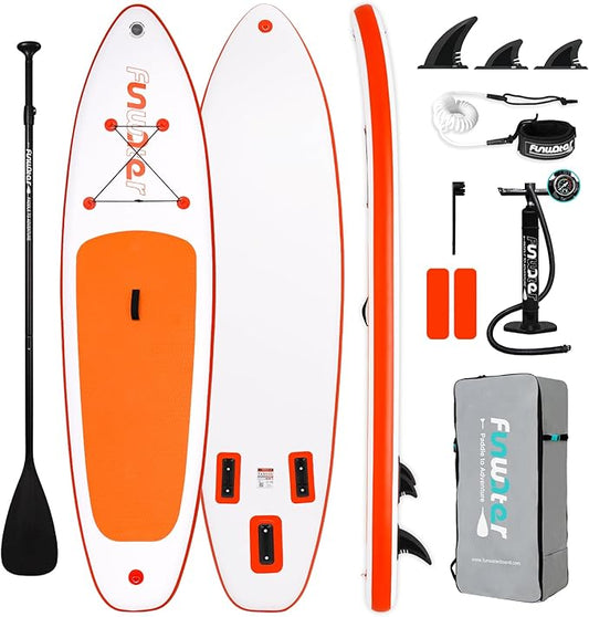 FunWater Inflatable Ultra-Light Stand Up Paddle Board for All Skill Levels with Premium SUP Paddleboard Accessories,Non-Slip Comfort Deck for Youth & Adults-StrideForce Fitness