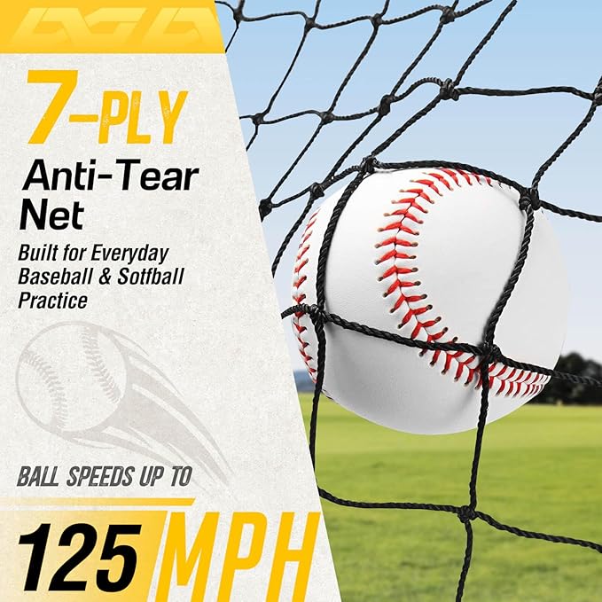 PodiuMax Baseball Softball Pitching Screen, 7x7FT Pitcher Protection Net with Upgrade Frame, Baseball Batting Pitching Net for Backyard Field Outdoor, Line Drive Protective L-Screen with Carry Bag-StrideForce Fitness