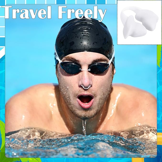 Soulchen 2 Pcs Swimming Nose Plugs Silicone Waterproof Painless Swim Nose Clip with Storage Box for Adults Kids Men Women Beginners-StrideForce Fitness