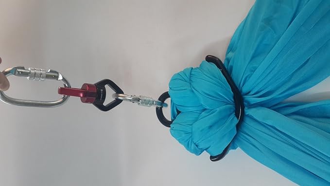 DASKING Aerial Silks Starter Kit - Durable 11Yards of Aerial Yoga Hammock with Hardware, Aerial Swing for Acrobatic Flying Yoga & All Levels (Aerial Rigging Point Up to 14ft)-StrideForce Fitness