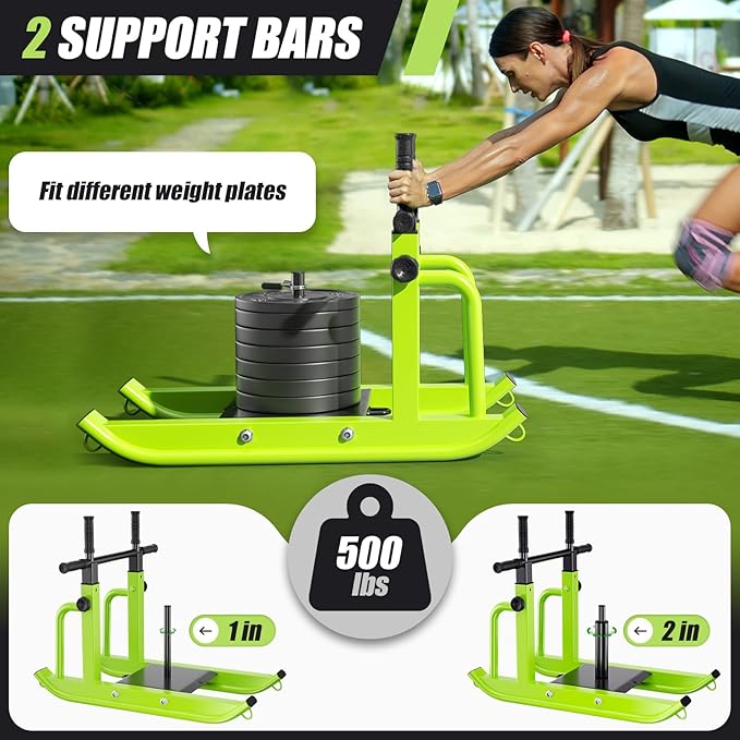 Weight Sled Adjustable Height - Weight Training Pull Sled Gym Equipment for Fitness Strength & Speed Training-StrideForce Fitness