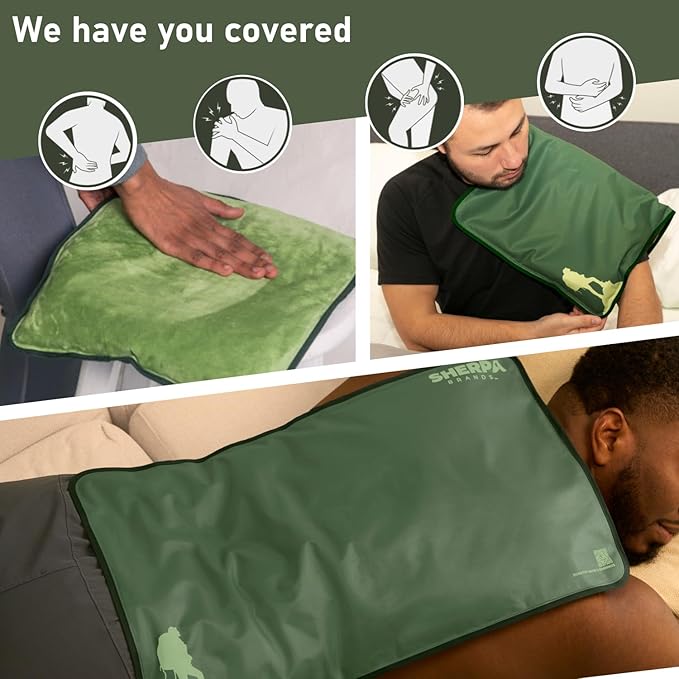 Extra Large Gel Ice Packs for Injuries Reusable - Flexible Gel Ice Packs Reusable, Hip, Shoulder, Back Pain Relief - 14" x 22" - Green-StrideForce Fitness