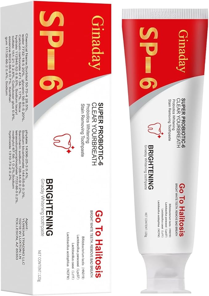 SP-6 Probiotic Toothpaste,Deep Cleaning Care Fresh Breath Ultra Whitening Toothpaste with Probiotic Oalance Oral Microbiot. (1 Pcs)