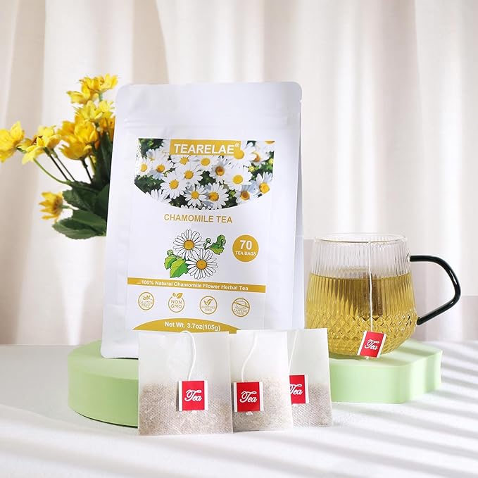 TEARELAE - Chamomile Tea - 70 Count - Premium Chamomile Flower Tea Bags - Non-GMO - Caffeine-Free-StrideForce Fitness
